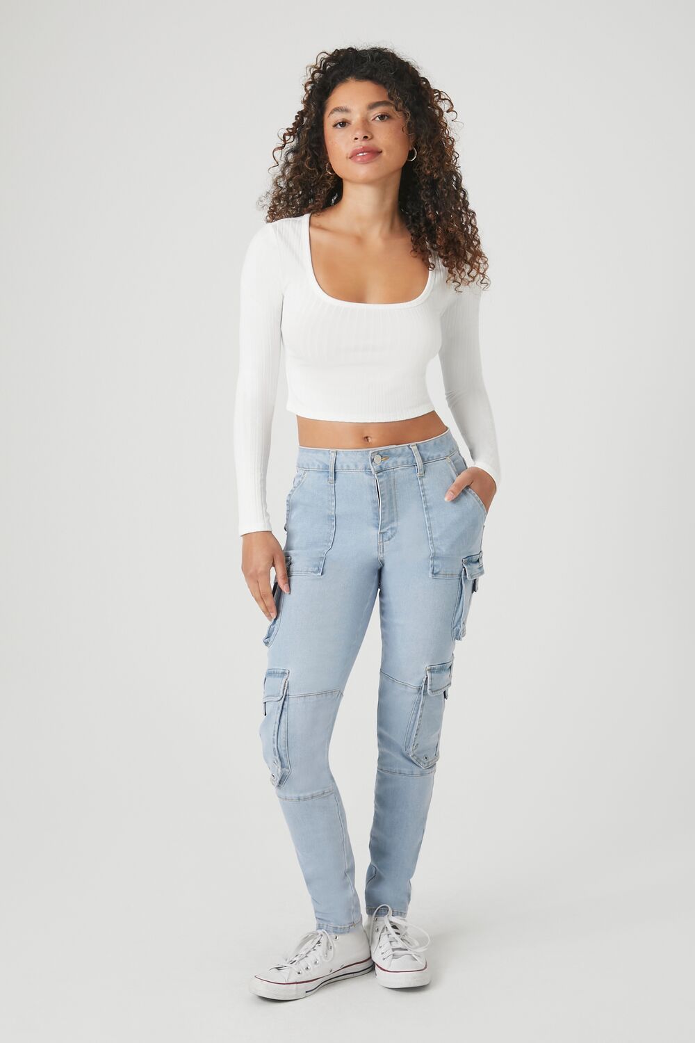 Grommet Cargo Skinny Jeans