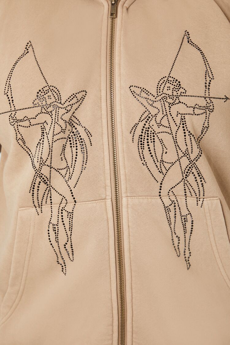 Plus Size Bow & Arrow Zip-Up Hoodie