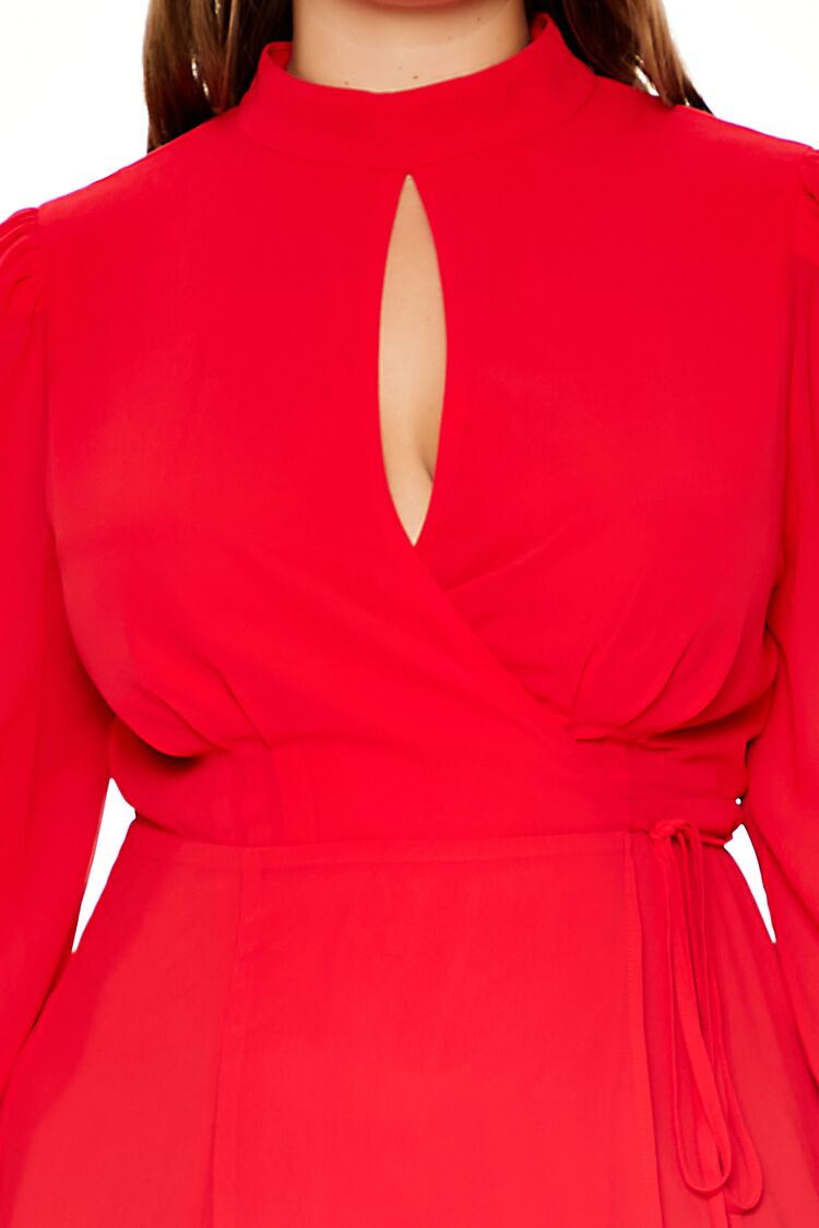 Plus Size Chiffon Mini Wrap Dress