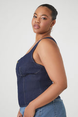 Plus Size Denim Bustier Top