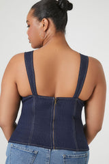 Plus Size Denim Bustier Top