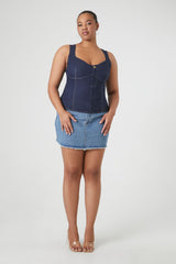 Plus Size Denim Bustier Top