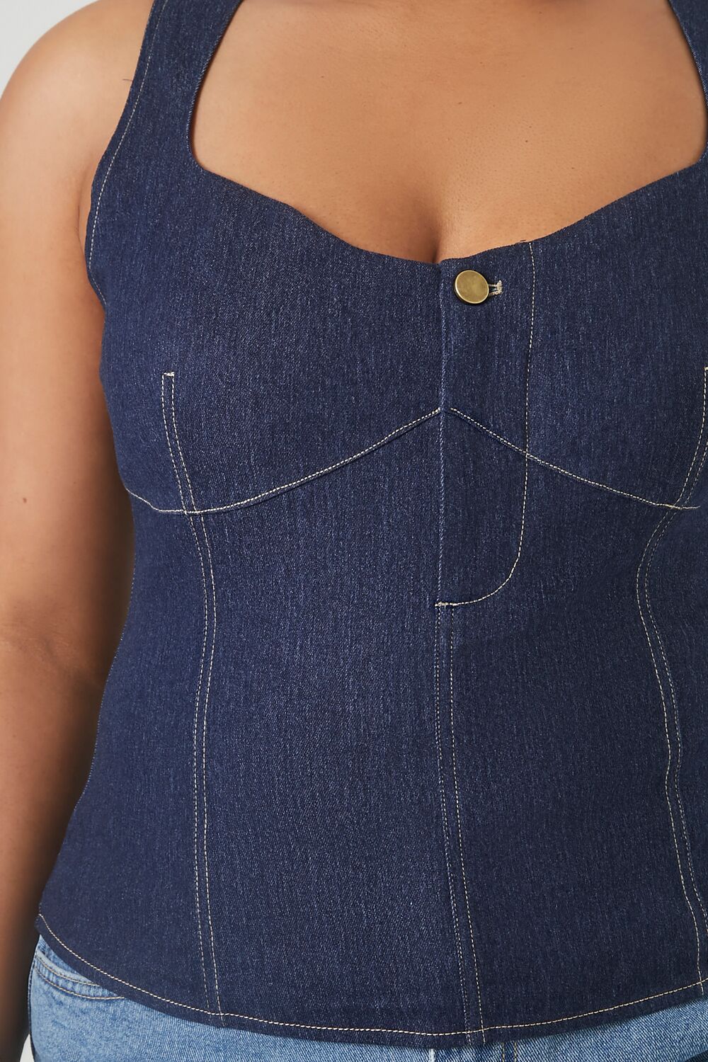 Plus Size Denim Bustier Top