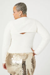 Plus Size Sweater-Knit Crop Top & Cami Set
