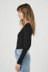 Sweater-Knit Long-Sleeve Bodysuit
