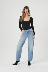 Sweater-Knit Long-Sleeve Bodysuit