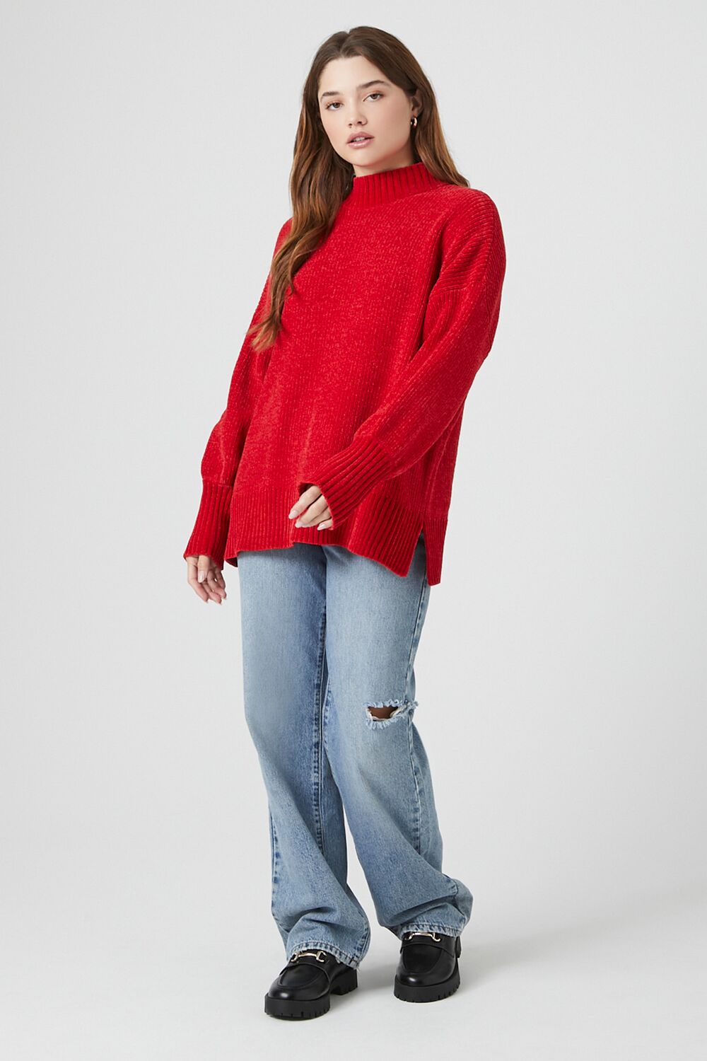 Ribbed Mock Neck Sweater