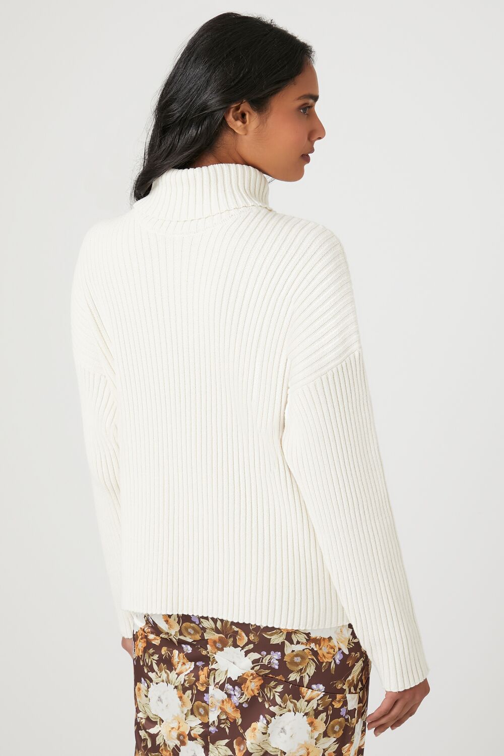 Ribbed Knit Turtleneck Sweater