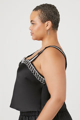 Plus Size Rhinestone-Trim Cami