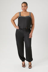 Plus Size Rhinestone-Trim Cami