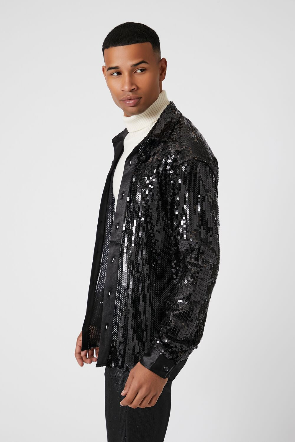 Sequin Drop-Sleeve Shirt