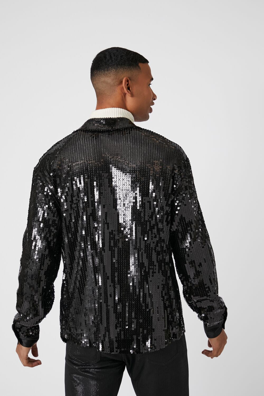 Sequin Drop-Sleeve Shirt