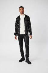 Sequin Drop-Sleeve Shirt