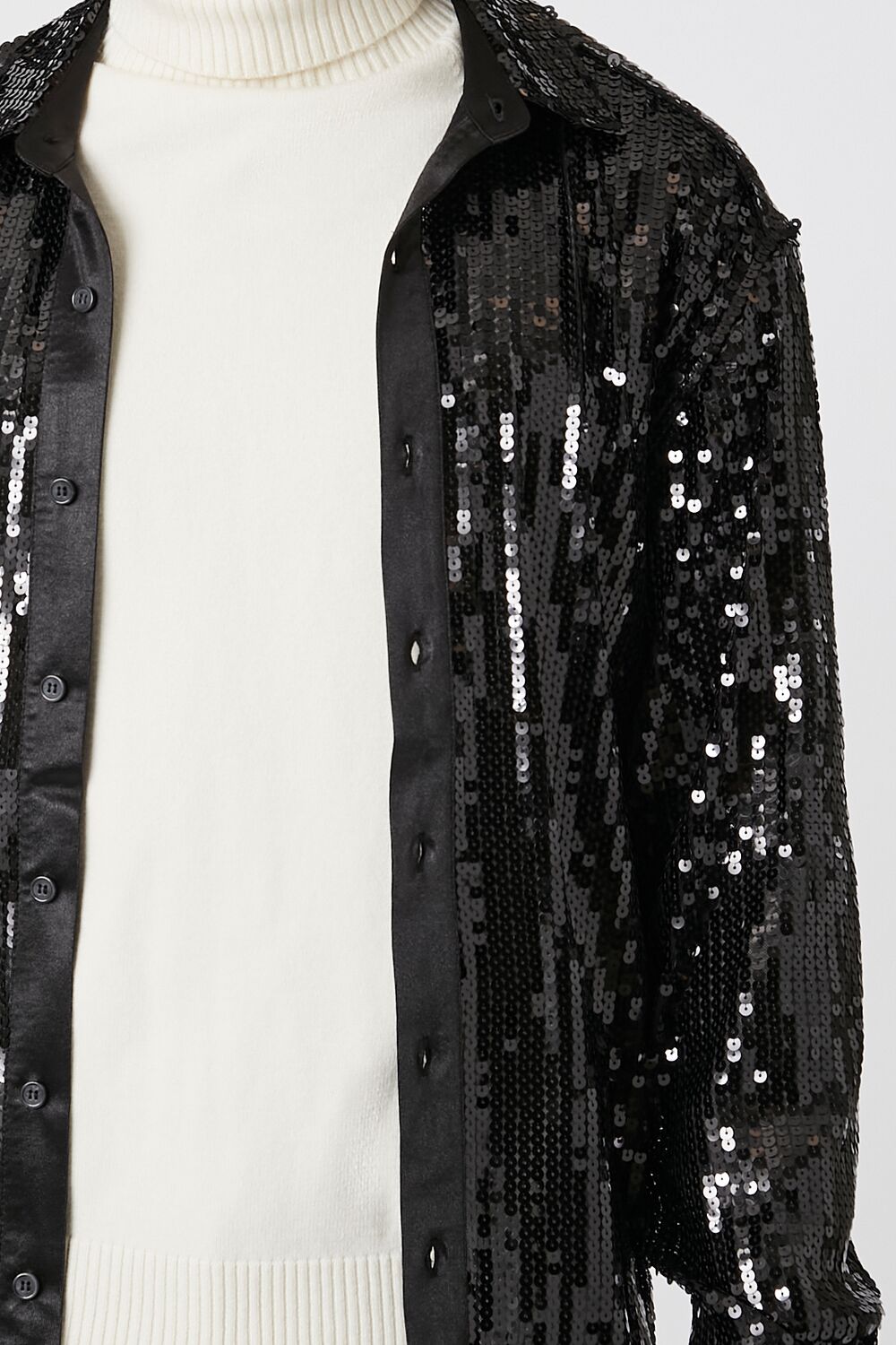 Sequin Drop-Sleeve Shirt