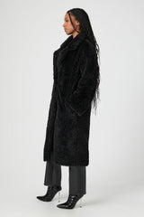 Faux Shearling Duster Coat