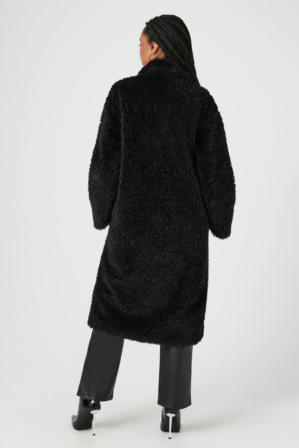 Faux Shearling Duster Coat