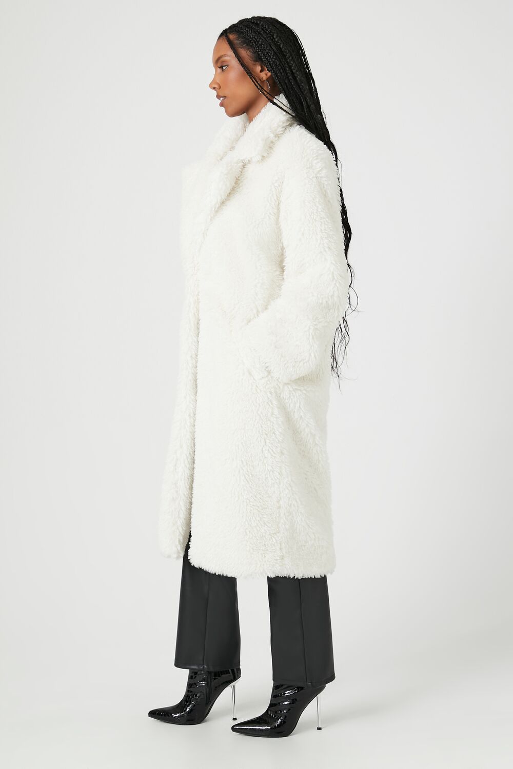 Faux Shearling Duster Coat