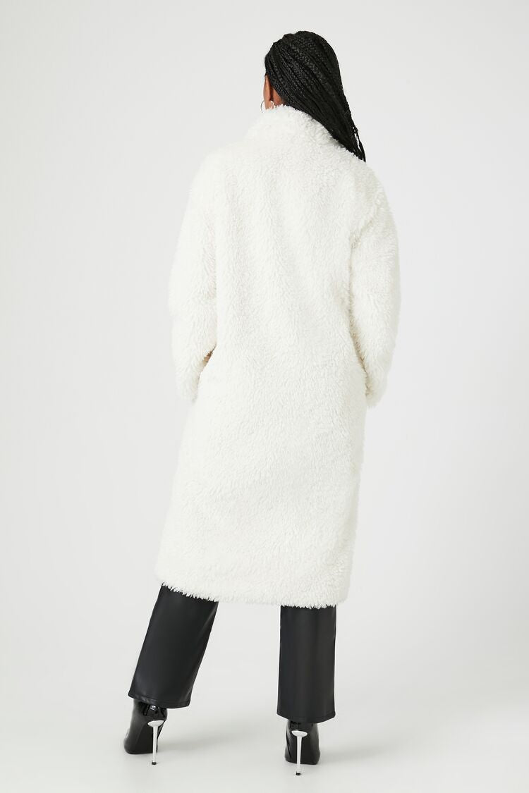 Faux Shearling Duster Coat