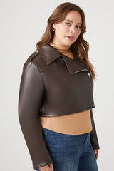 Plus Size Cropped Moto Jacket