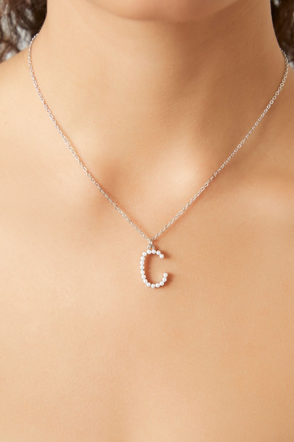 Rhinestone Initial Pendant Necklace