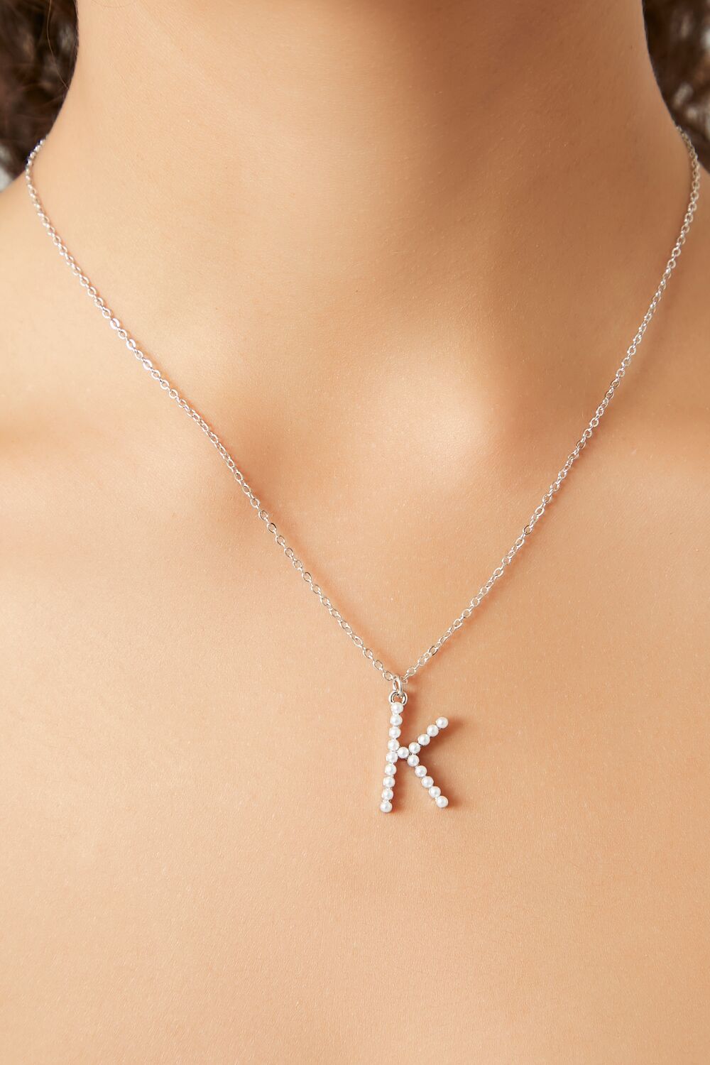 Rhinestone Initial Pendant Necklace