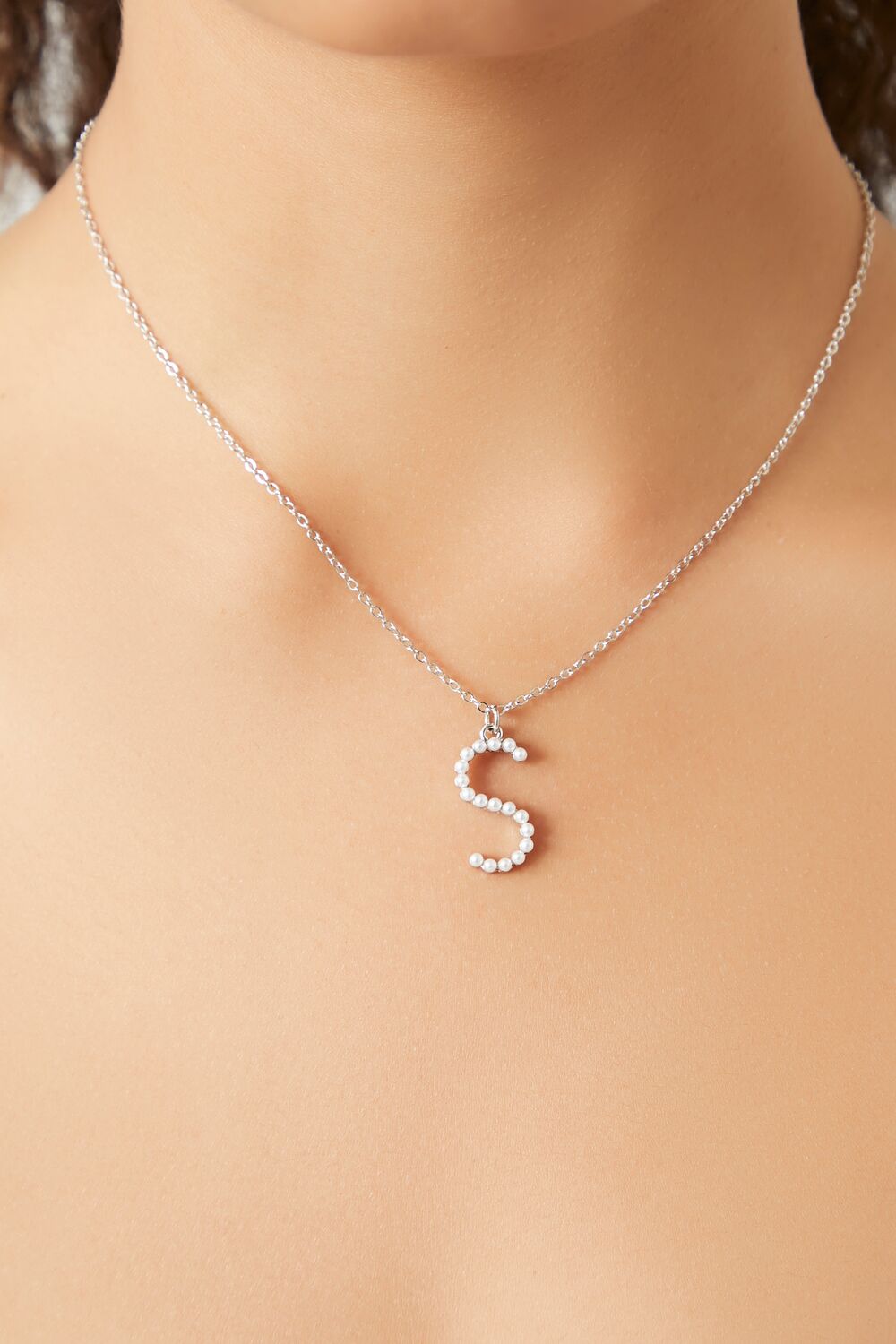 Rhinestone Initial Pendant Necklace