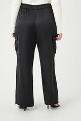 Plus Size Satin Drawstring Cargo Pants