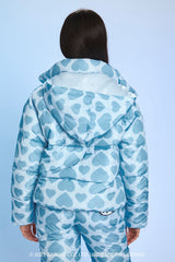 Hello Kitty Heart Print Puffer Jacket