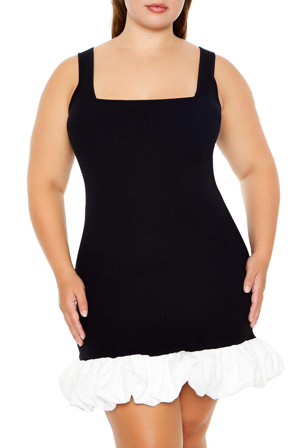 Plus Size Ruffle-Trim Sweater Dress