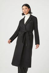 Faux Suede Longline Coat