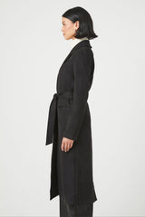 Faux Suede Longline Coat