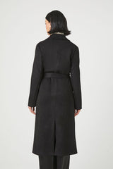 Faux Suede Longline Coat