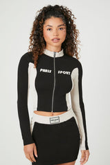 Colorblock Paris Sport Zip-Up Top