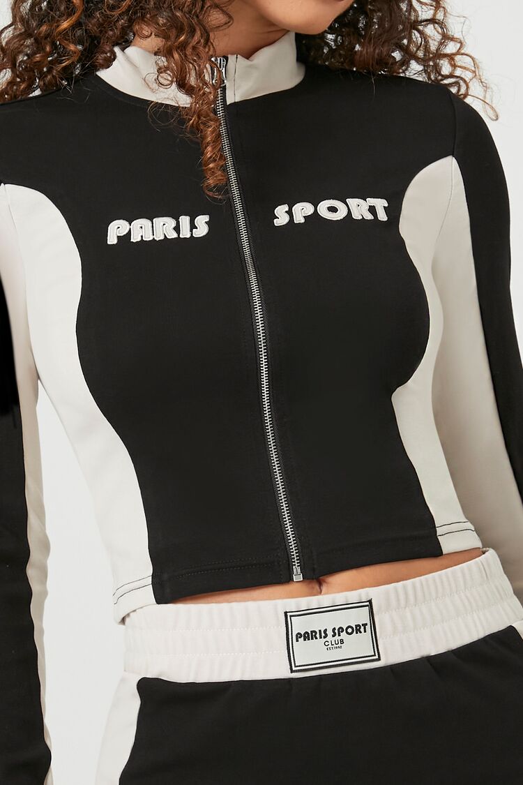 Colorblock Paris Sport Zip-Up Top