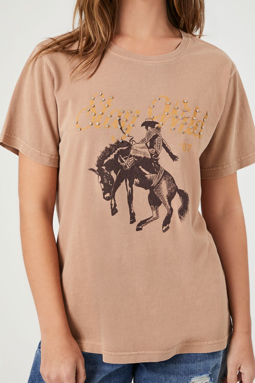 Rhinestone Stay Wild Cowboy Tee