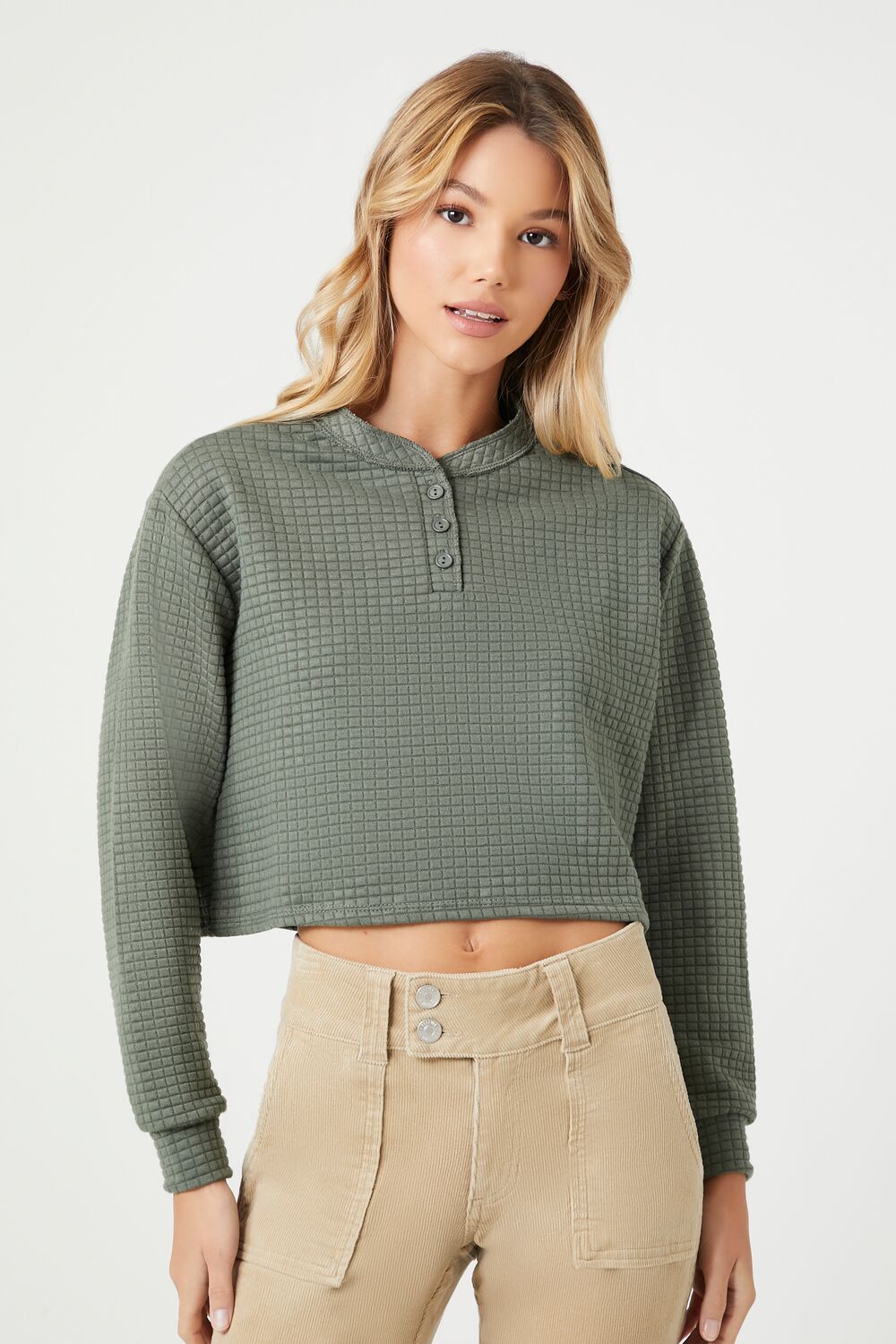 Waffle Knit Crop Top