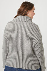 Plus Size Purl Knit Turtleneck Sweater