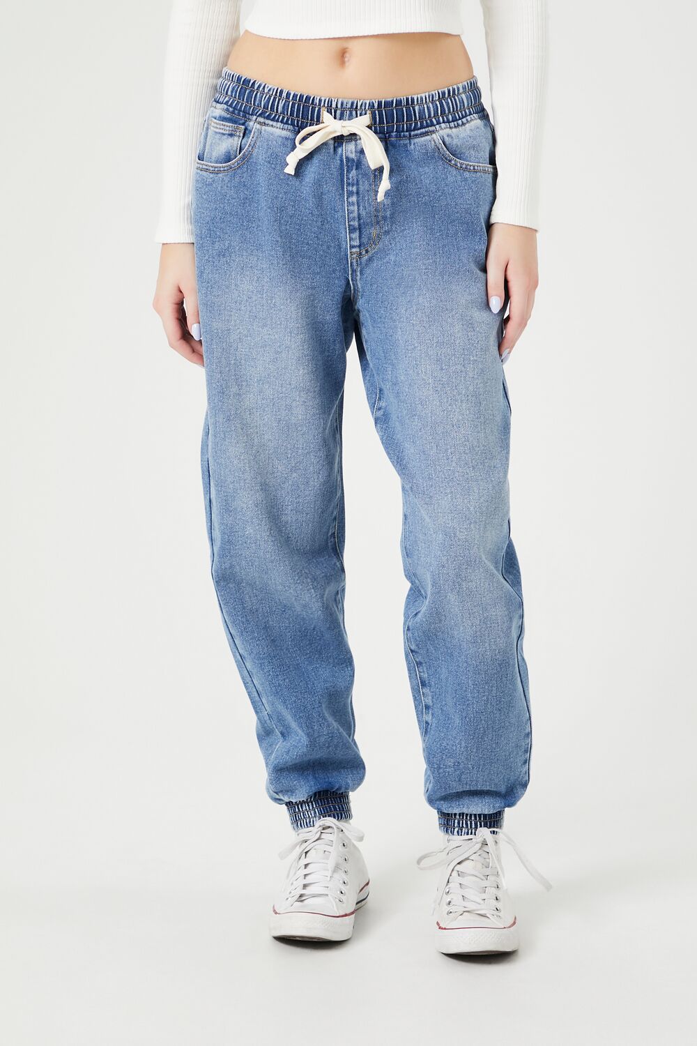 Drawstring Denim Joggers