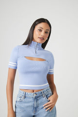 Sweater-Knit Cutout Crop Top