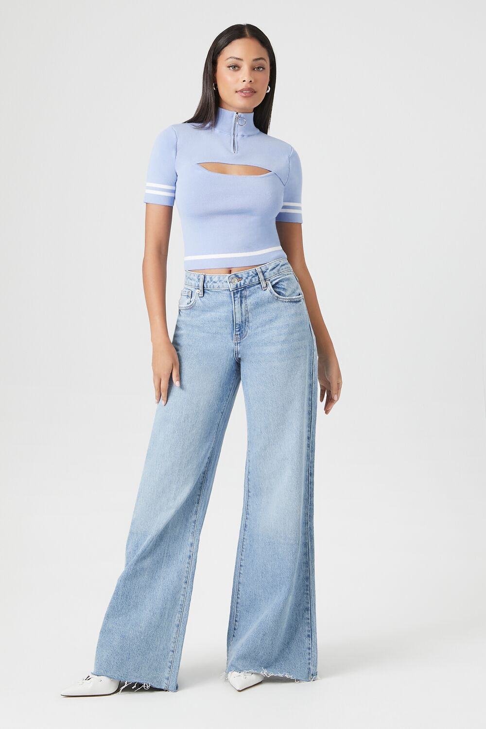 Sweater-Knit Cutout Crop Top