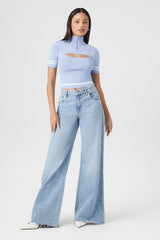 Sweater-Knit Cutout Crop Top