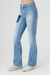 Seamed Mid-Rise Bootcut Jeans