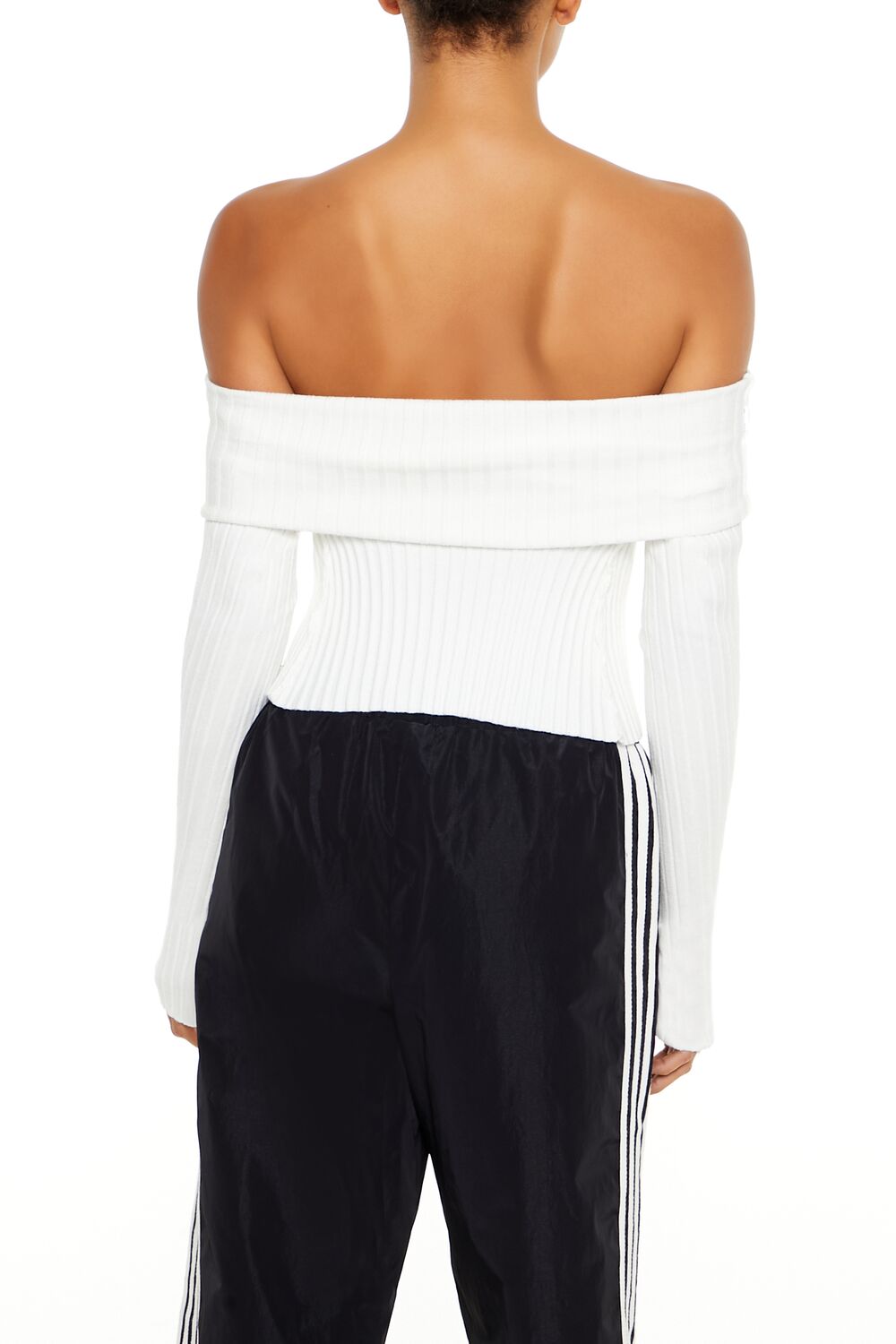 Sweater-Knit Off-the-Shoulder Top