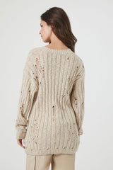 Distressed V-Neck Sweater
