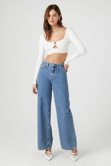 Sweater-Knit Cutout Crop Top