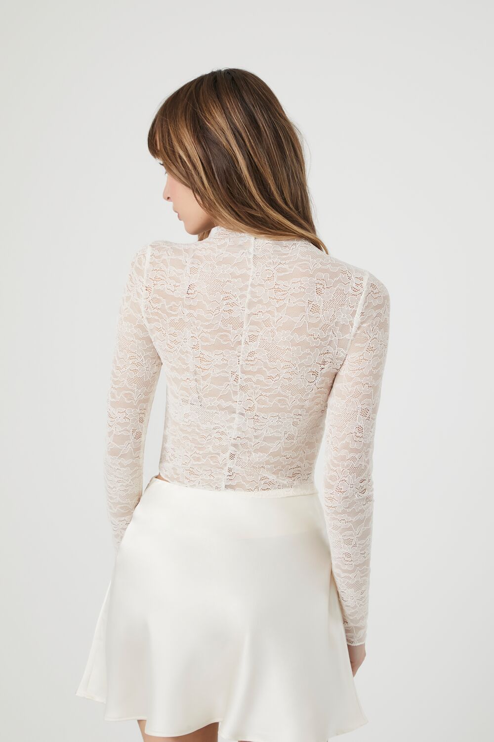 Sheer Cropped Lace Top