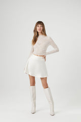 Sheer Cropped Lace Top