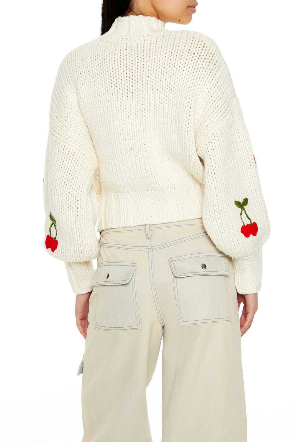 Cherry Mock Neck Sweater
