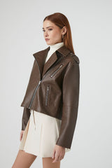 Boxy High-Low Moto Jacket