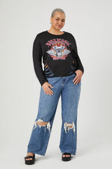 Plus Size Rock N Roll Slashed Tee